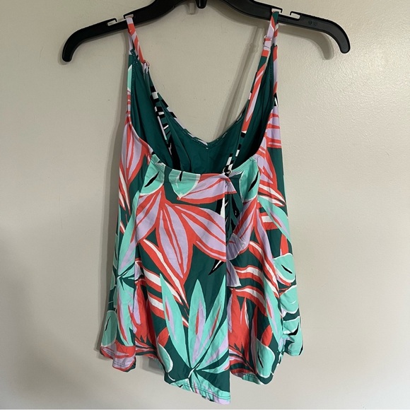 Women’s Anne Cole Tankini Top Tropical Print Cross Straps Size Large - Picture 8 of 12